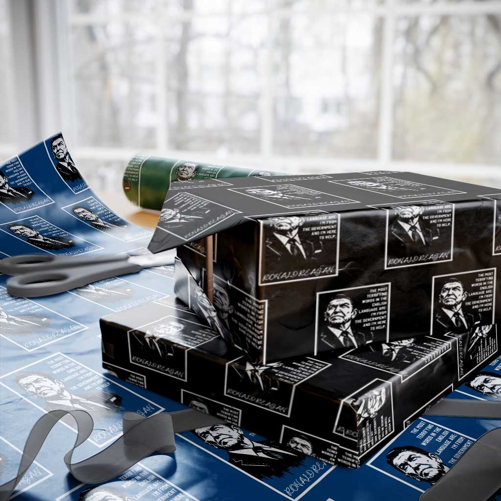 Ronald Reagan Quote Wrapping Paper Roll American Flag US President TS14 Black Print Your Wear