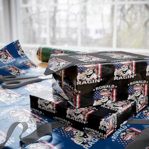 Ronald Reagan Wrapping Paper Roll 4th of July America Flag Beer TS14 Black Print Your Wear