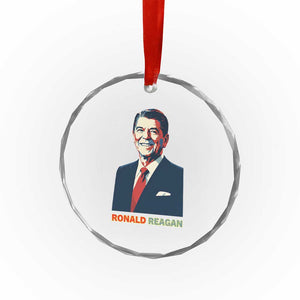 Ronald Reagan Crystal Glass Ornament American Flag US President TS14 Print Your Wear