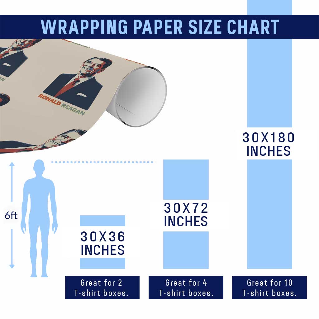Ronald Reagan Wrapping Paper Roll American Flag US President TS14 Print Your Wear