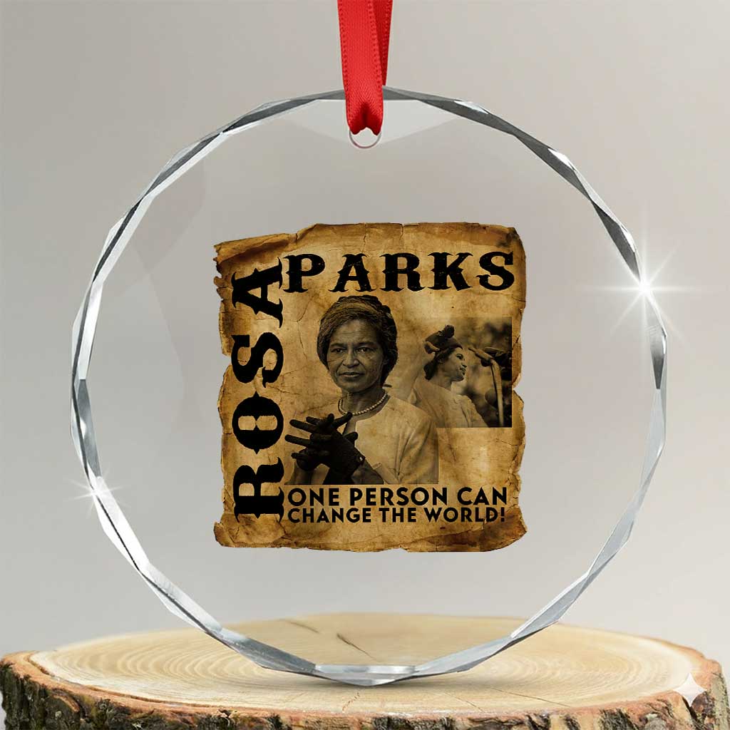 Rosa Parks Change The World Quote Crystal Glass Ornament Black Women Leader TS12 Transparent Glass 3'' Circle Print Your Wear