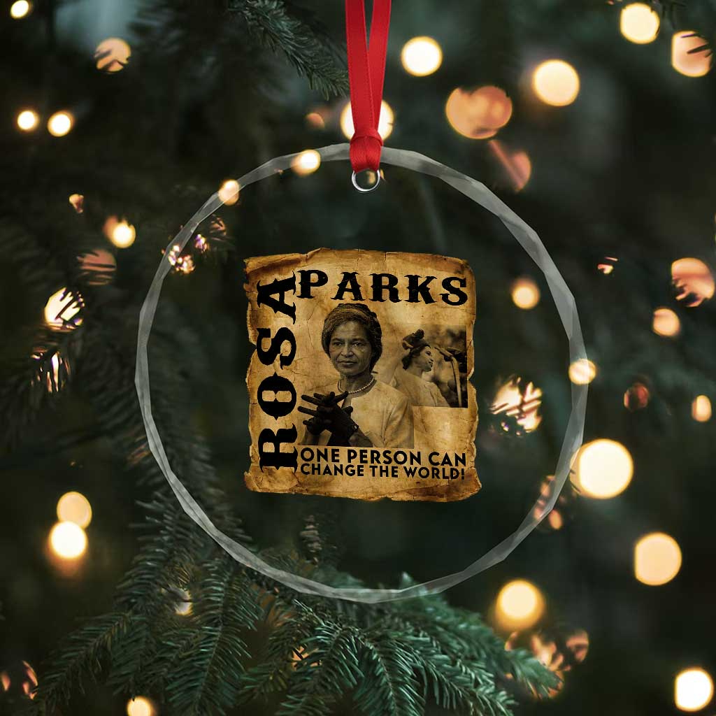 Rosa Parks Change The World Quote Crystal Glass Ornament Black Women Leader TS12 Print Your Wear