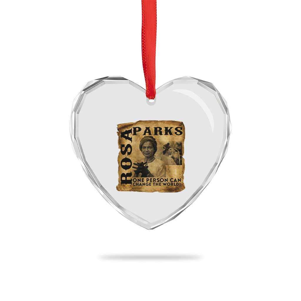 Rosa Parks Change The World Quote Heart Crystal Glass Ornament Black Women Leader TS12 Print Your Wear