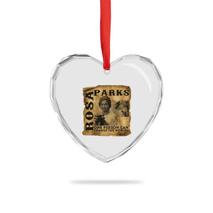 Rosa Parks Change The World Quote Heart Crystal Glass Ornament Black Women Leader TS12 Print Your Wear