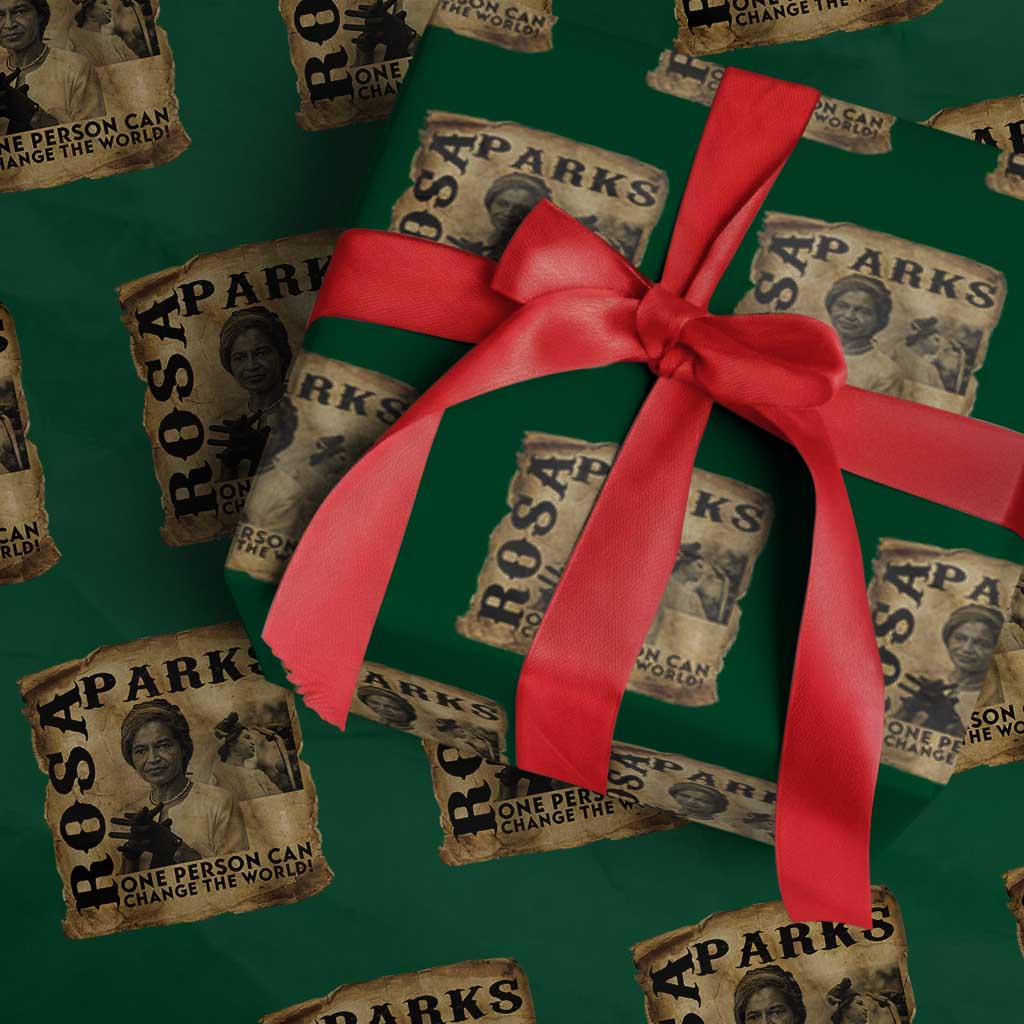 Rosa Parks Change The World Quote Wrapping Paper Roll Black Women Leader TS12 Green Print Your Wear