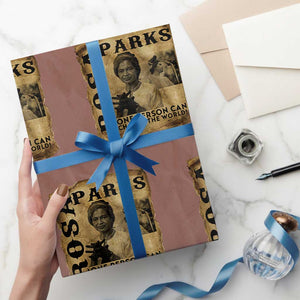 Rosa Parks Change The World Quote Wrapping Paper Roll Black Women Leader TS12 Mocha Print Your Wear