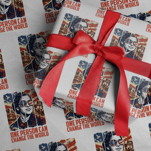 Rosa Parks Civil Rights Legacy Wrapping Paper Roll One Person Can Change The World TS12 White Print Your Wear
