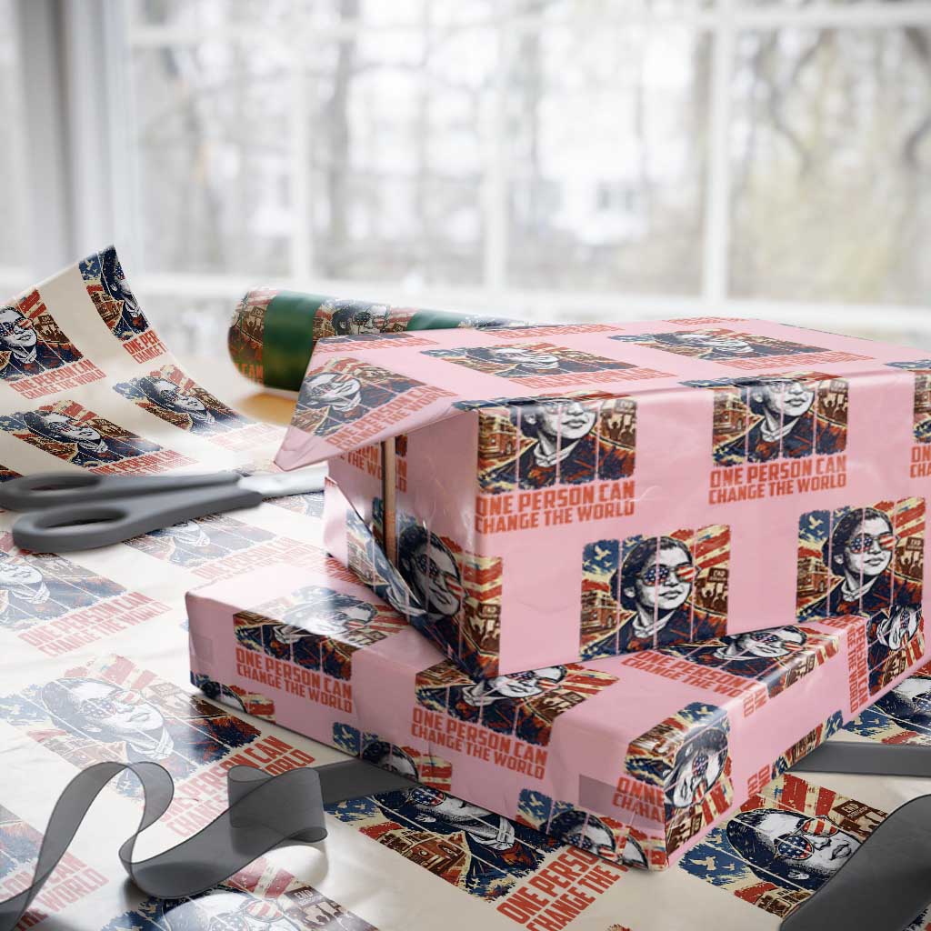 Rosa Parks Civil Rights Legacy Wrapping Paper Roll One Person Can Change The World TS12 Light Pink Print Your Wear