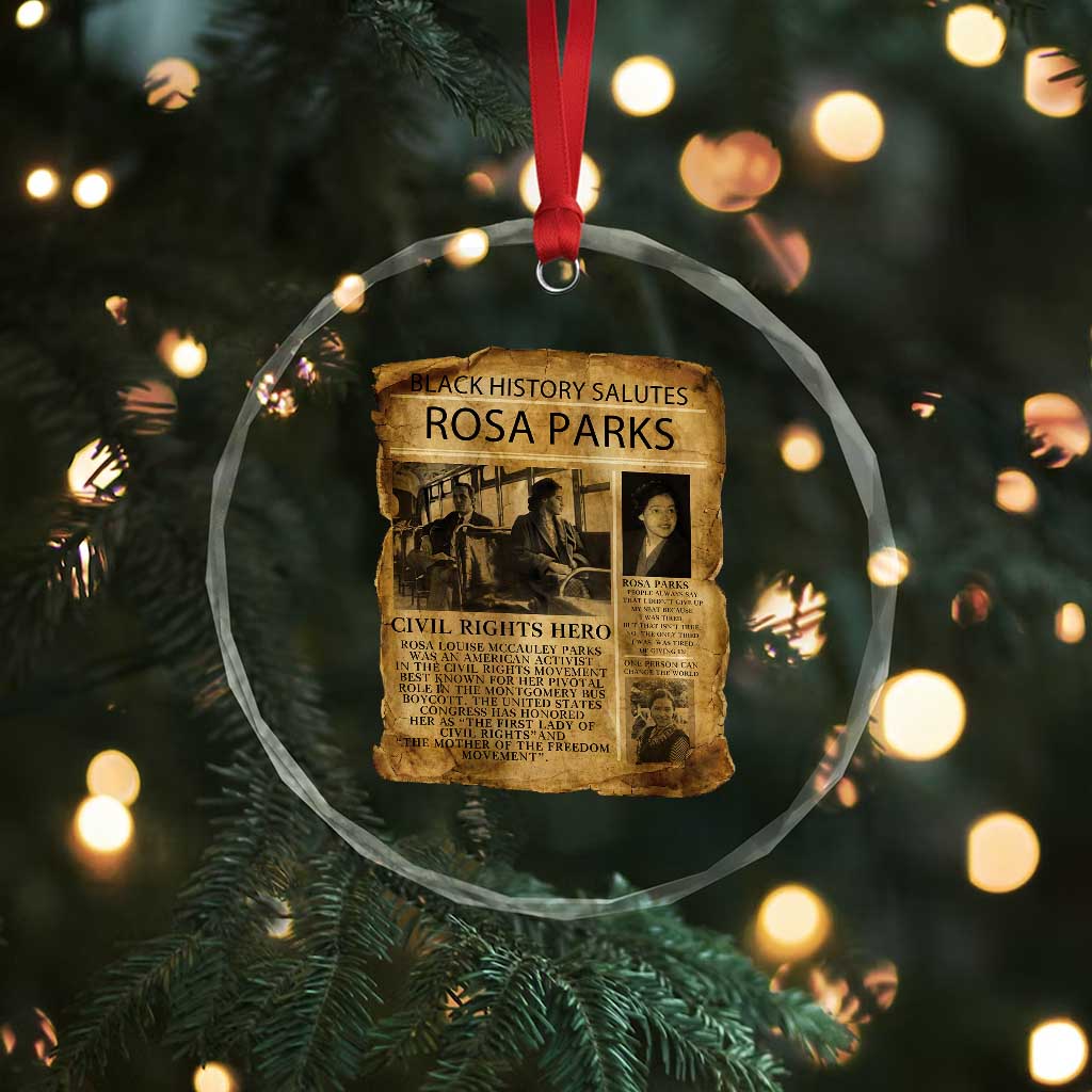 Rosa Parks Crystal Glass Ornament Female Empowerment History Gift TS12 Print Your Wear