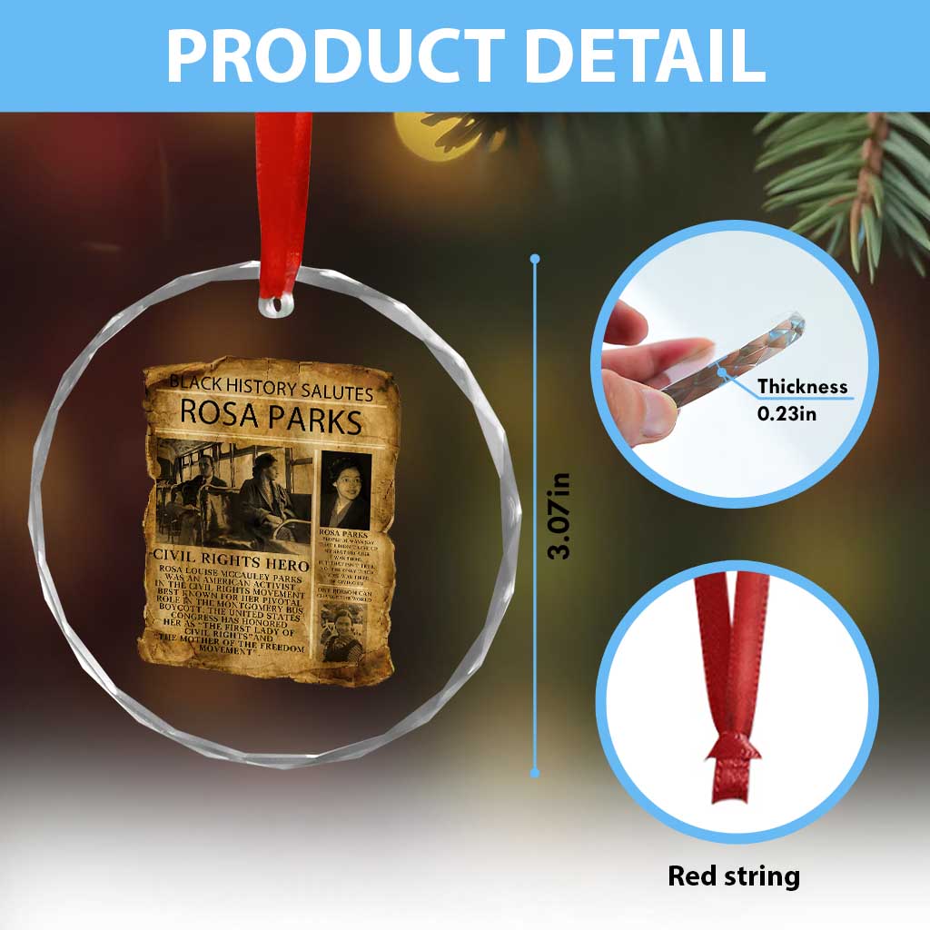 Rosa Parks Crystal Glass Ornament Female Empowerment History Gift TS12 Print Your Wear