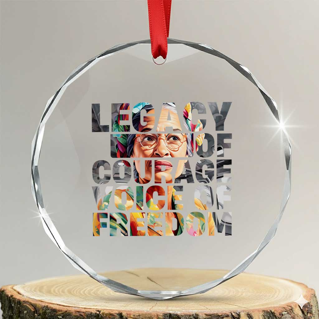 Rosa Parks Crystal Glass Ornament Legacy Of Courage Voice Of Freedom TS12 Transparent Glass 3'' Circle Print Your Wear