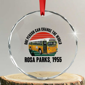 Rosa Parks Crystal Glass Ornament One Person Can Change The World TS14 Transparent Glass 3'' Circle Print Your Wear