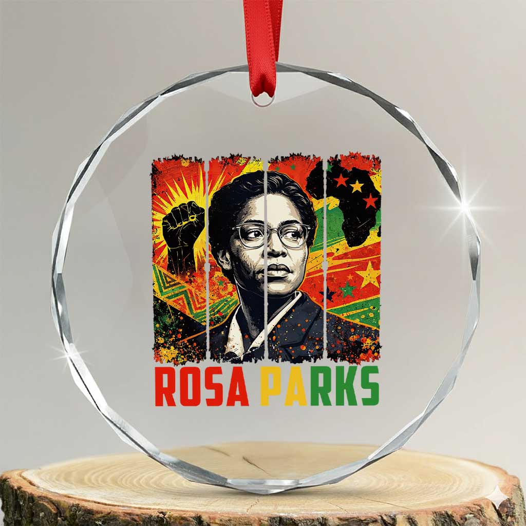 Rosa Parks Crystal Glass Ornament Strong Black Women Pride TS12 Transparent Glass 3'' Circle Print Your Wear