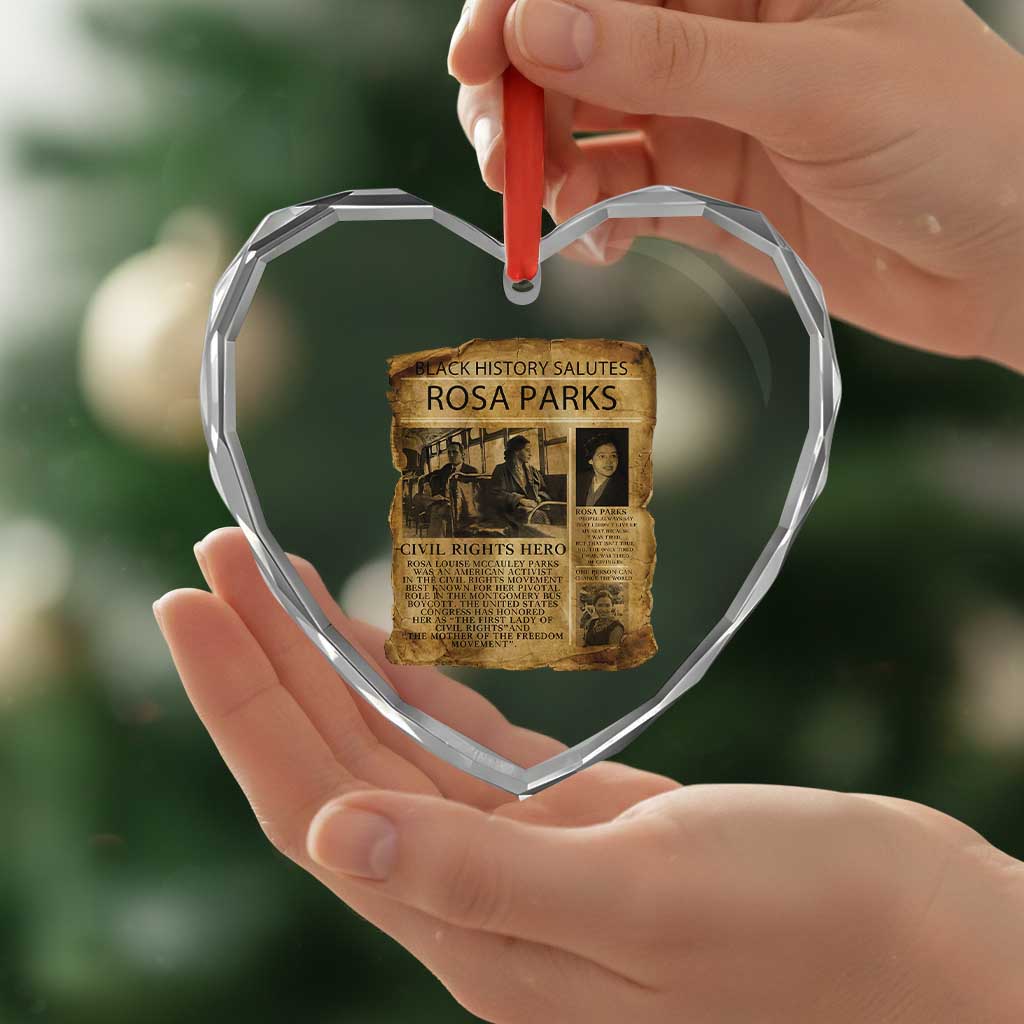 Rosa Parks Heart Crystal Glass Ornament Female Empowerment History Gift TS12 Print Your Wear