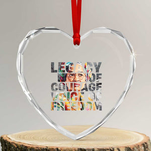 Rosa Parks Heart Crystal Glass Ornament Legacy Of Courage Voice Of Freedom TS12 Transparent Glass 3'' Heart Print Your Wear