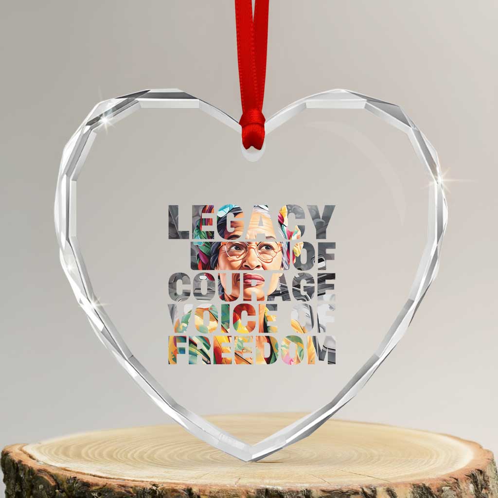 Rosa Parks Heart Crystal Glass Ornament Legacy Of Courage Voice Of Freedom TS12 Transparent Glass 3'' Heart Print Your Wear