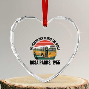 Rosa Parks Heart Crystal Glass Ornament One Person Can Change The World TS14 Transparent Glass 3'' Heart Print Your Wear