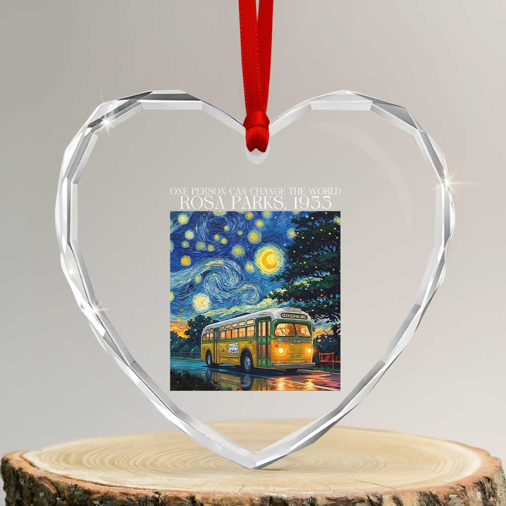 Rosa Parks Heart Crystal Glass Ornament Starry Night Van Gogh Black History African TS14 Transparent Glass 3'' Heart Print Your Wear