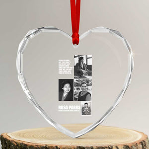 Rosa Parks Heart Crystal Glass Ornament Strong Black Woman Leader TS12 Transparent Glass 3'' Heart Print Your Wear