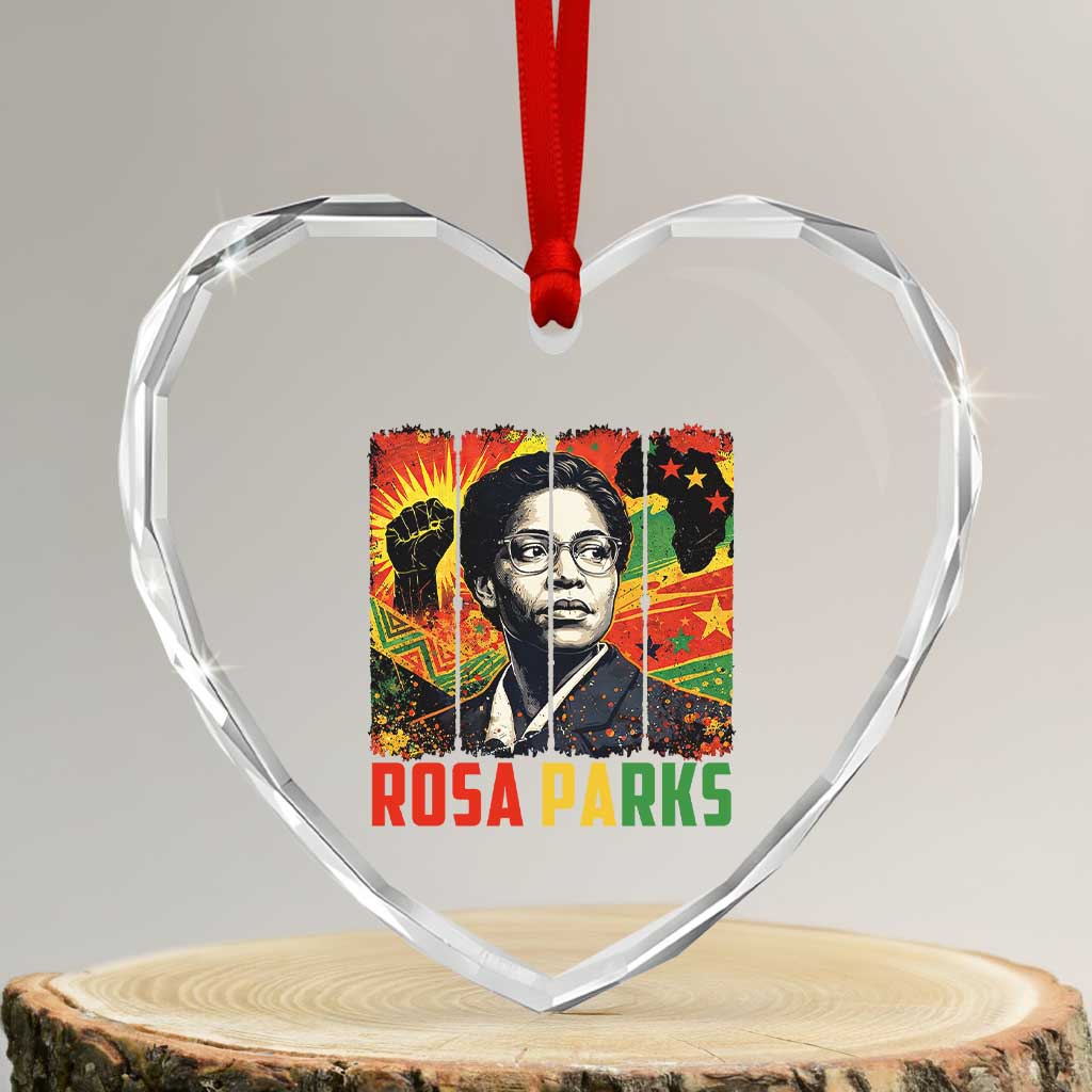 Rosa Parks Heart Crystal Glass Ornament Strong Black Women Pride TS12 Transparent Glass 3'' Heart Print Your Wear