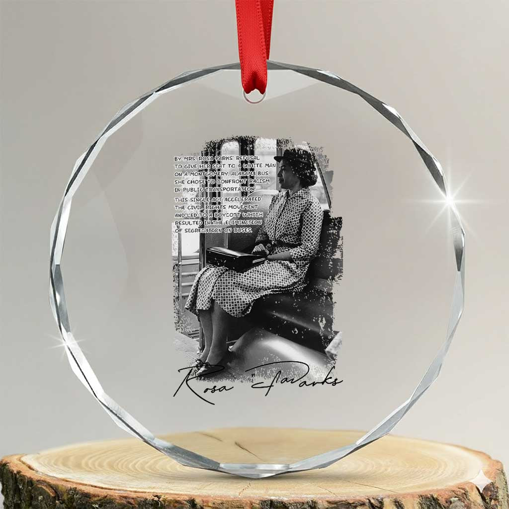Rosa Parks Montgomery Bus Boycott Crystal Glass Ornament Civil Rights History TS12 Transparent Glass 3'' Circle Print Your Wear
