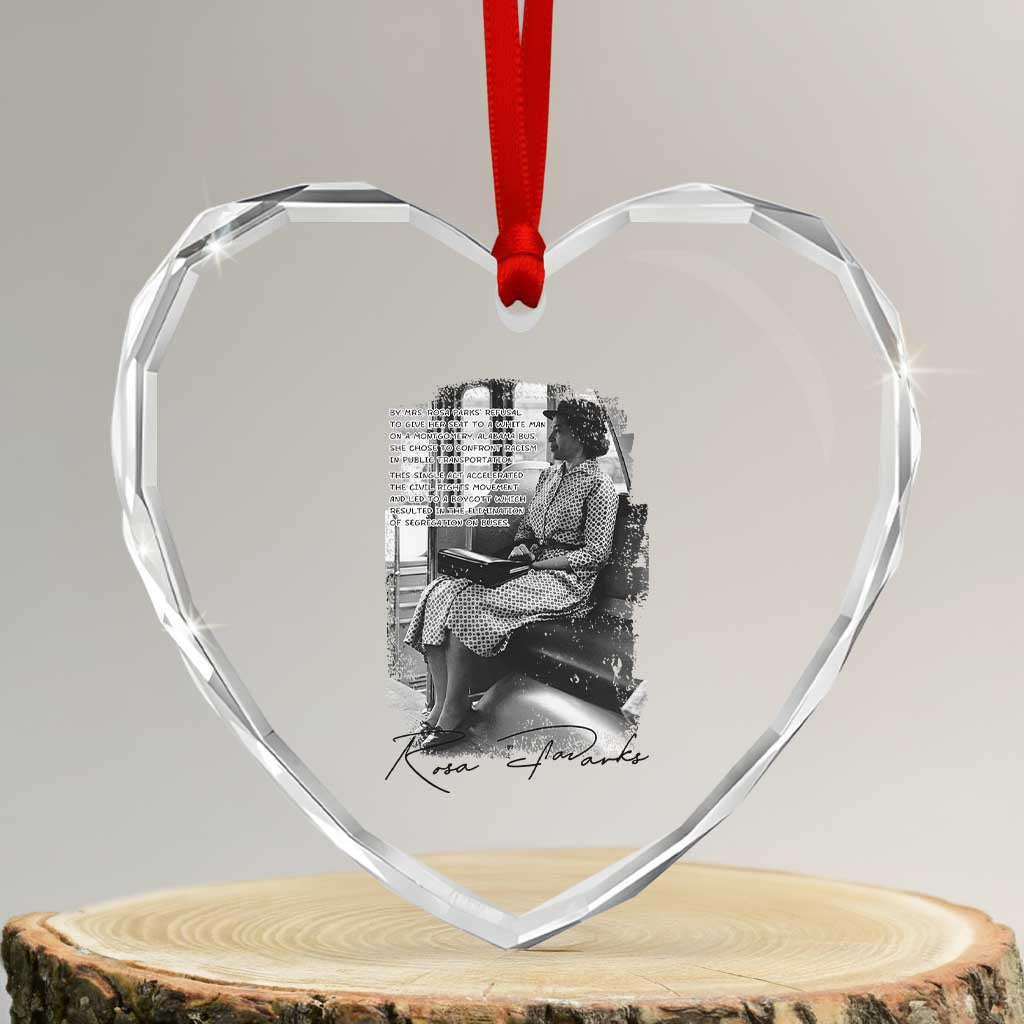 Rosa Parks Montgomery Bus Boycott Heart Crystal Glass Ornament Civil Rights History TS12 Transparent Glass 3'' Heart Print Your Wear