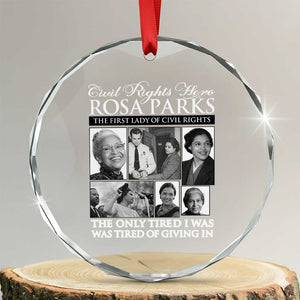Rosa Parks Mother Of The Civil Rights Movement Crystal Glass Ornament Black History Salutes TS12 Transparent Glass 3'' Circle Print Your Wear