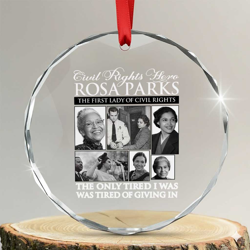 Rosa Parks Mother Of The Civil Rights Movement Crystal Glass Ornament Black History Salutes TS12 Transparent Glass 3'' Circle Print Your Wear