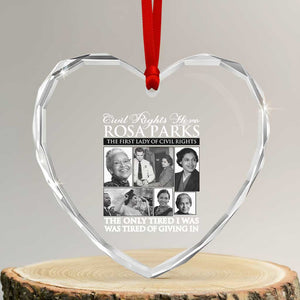 Rosa Parks Mother Of The Civil Rights Movement Heart Crystal Glass Ornament Black History Salutes TS12 Transparent Glass 3'' Heart Print Your Wear
