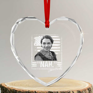 Rosa Parks Nah Quote Heart Crystal Glass Ornament Black Movement Protest American Flag TS11 Transparent Glass 3'' Heart Print Your Wear