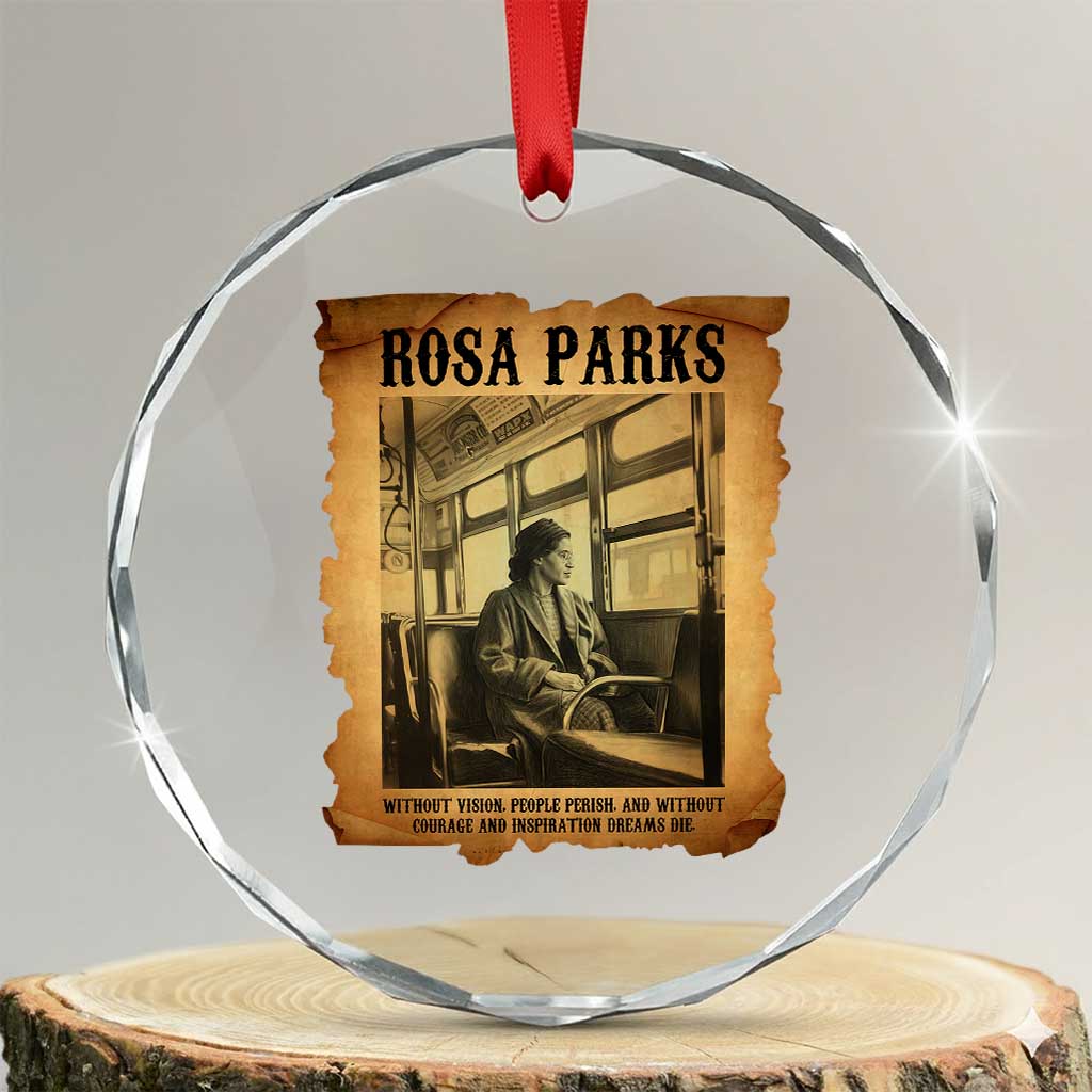 Rosa Parks Quote Crystal Glass Ornament Black Movement Protest TS14 Transparent Glass 3'' Circle Print Your Wear