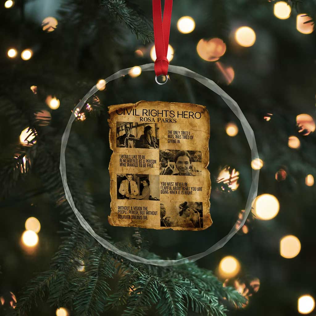 Rosa Parks Quote Crystal Glass Ornament Civil Rights History Hero TS12 Print Your Wear