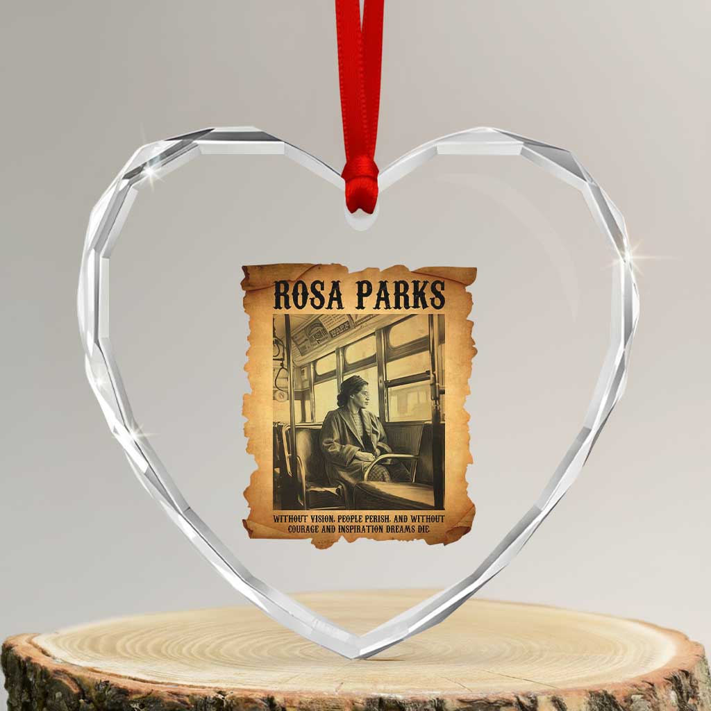 Rosa Parks Quote Heart Crystal Glass Ornament Black Movement Protest TS14 Transparent Glass 3'' Heart Print Your Wear
