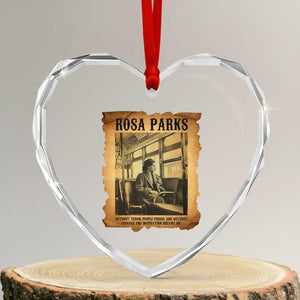Rosa Parks Quote Heart Crystal Glass Ornament Black Movement Protest TS14 Transparent Glass 3'' Heart Print Your Wear