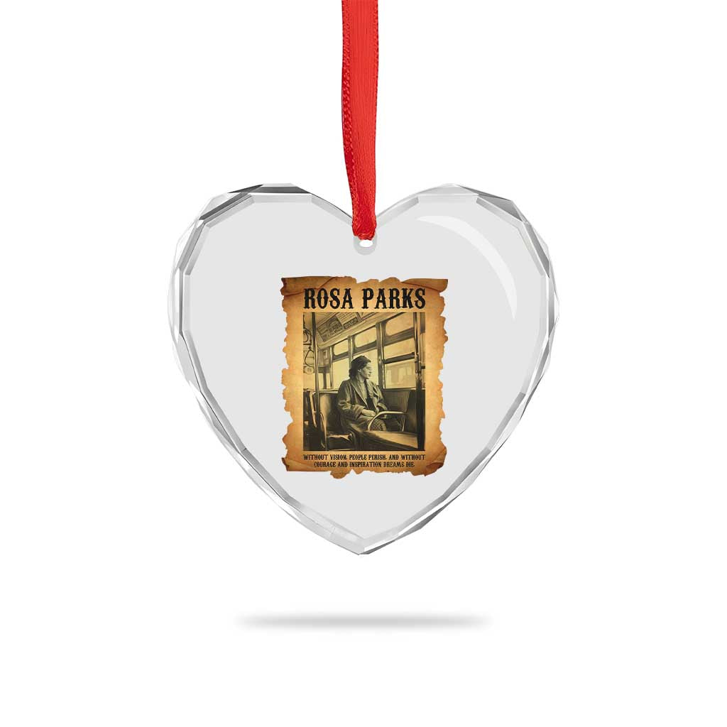 Rosa Parks Quote Heart Crystal Glass Ornament Black Movement Protest TS14 Print Your Wear