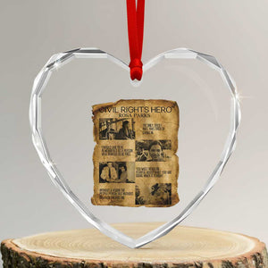 Rosa Parks Quote Heart Crystal Glass Ornament Civil Rights History Hero TS12 Transparent Glass 3'' Heart Print Your Wear