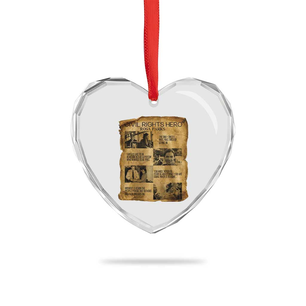 Rosa Parks Quote Heart Crystal Glass Ornament Civil Rights History Hero TS12 Print Your Wear