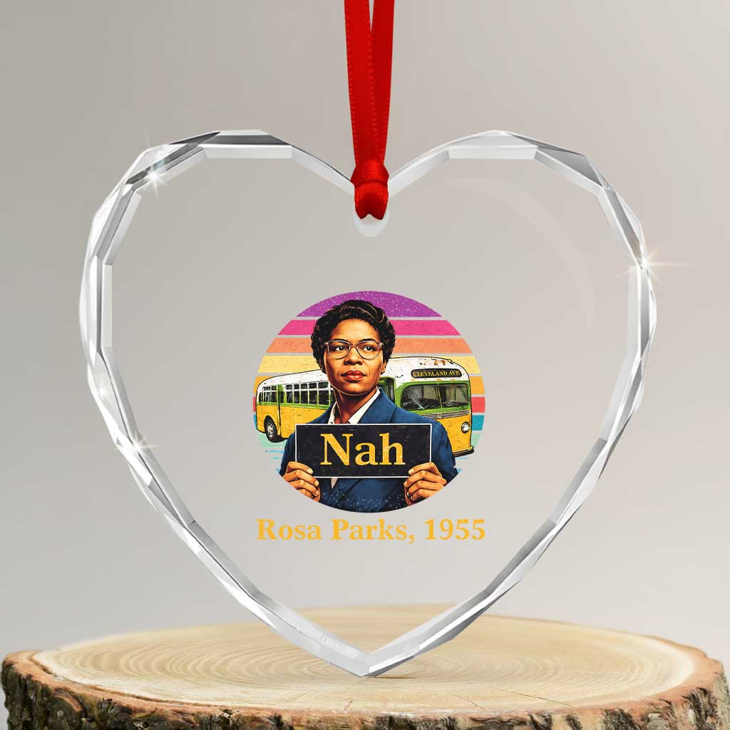 Rosa Parks Quote Heart Crystal Glass Ornament The Only Tired I Was Was Tired Of Giving In TS12 Transparent Glass 3'' Heart Print Your Wear