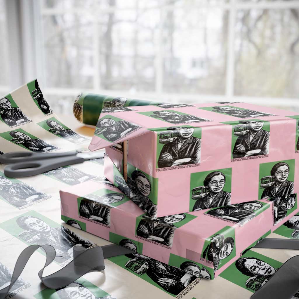 Rosa Parks Quote Wrapping Paper Roll Never Be Fearful When It Is Right TS12 Light Pink Print Your Wear