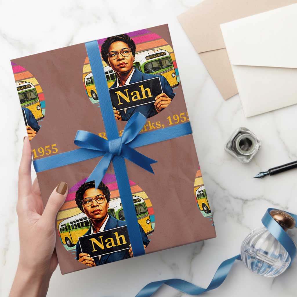 Rosa Parks Quote Wrapping Paper Roll The Only Tired I Was Was Tired Of Giving In TS12 Mocha Print Your Wear