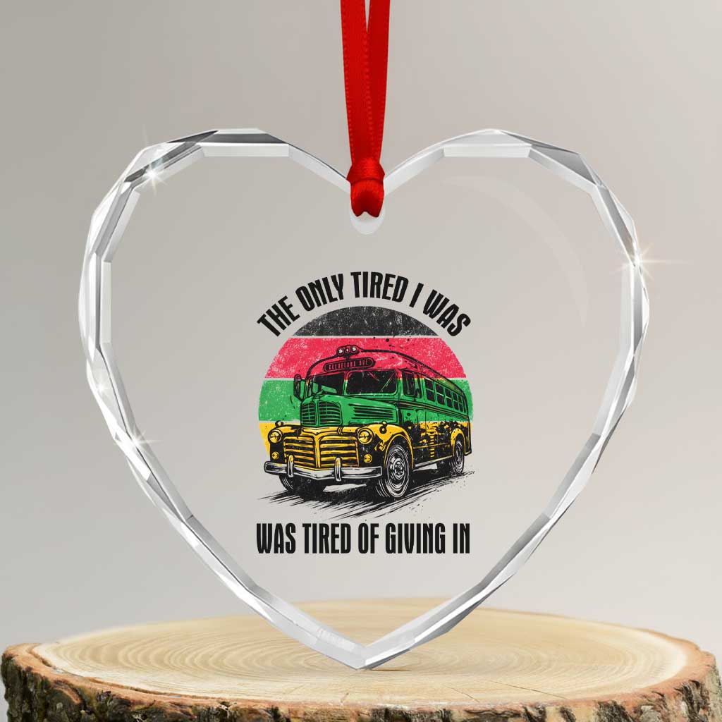 Rosa Parks Tired Of Giving In Heart Crystal Glass Ornament Civil Bus Protest TS12 Transparent Glass 3'' Heart Print Your Wear