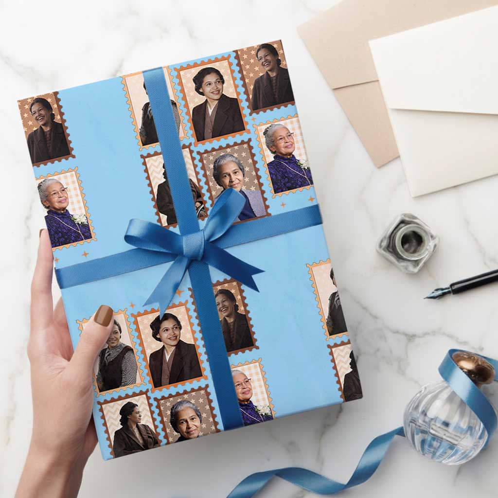 Rosa Parks Wrapping Paper Roll African American Civil Rights Legacy TS12 Light Blue Print Your Wear