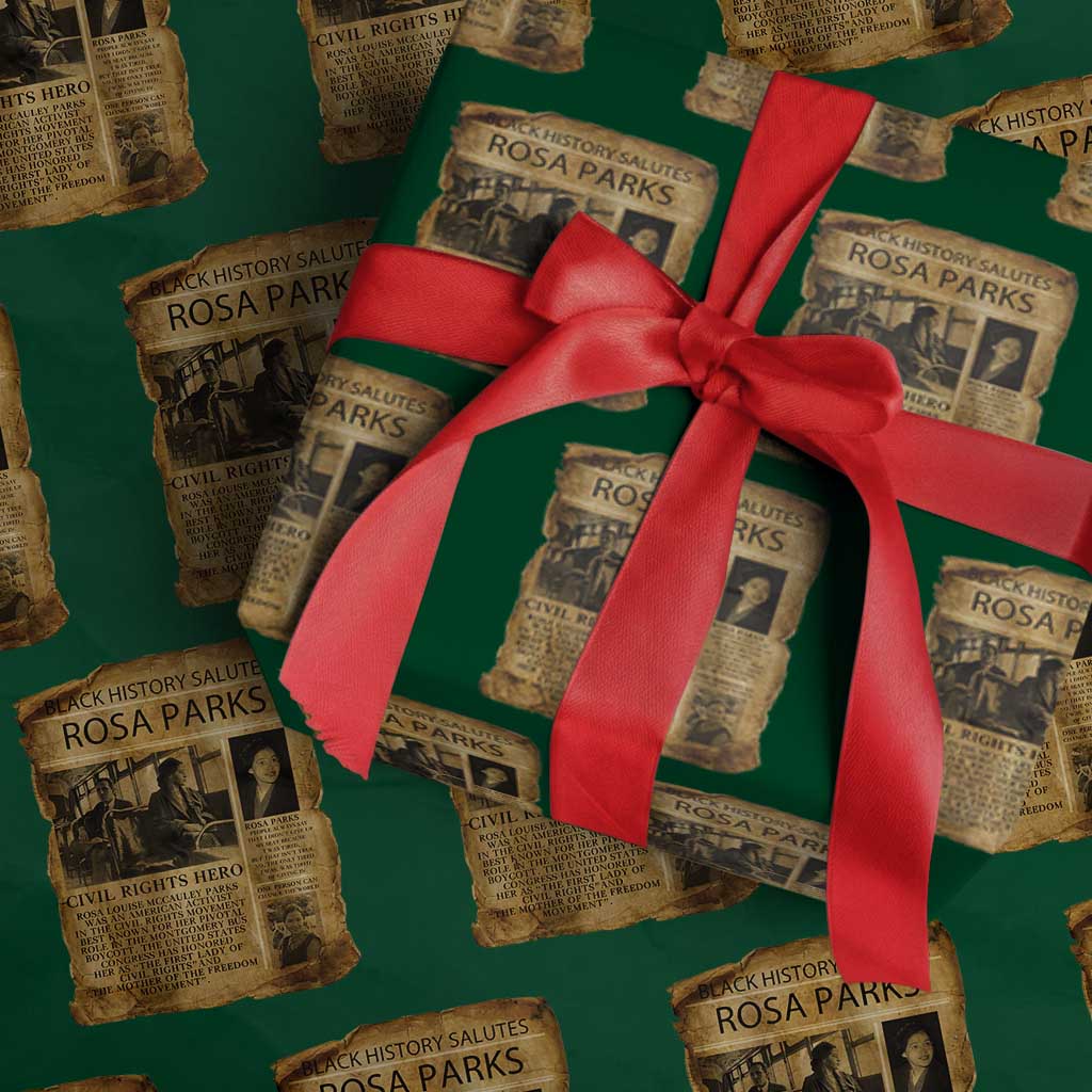 Rosa Parks Wrapping Paper Roll Female Empowerment History Gift TS12 Green Print Your Wear