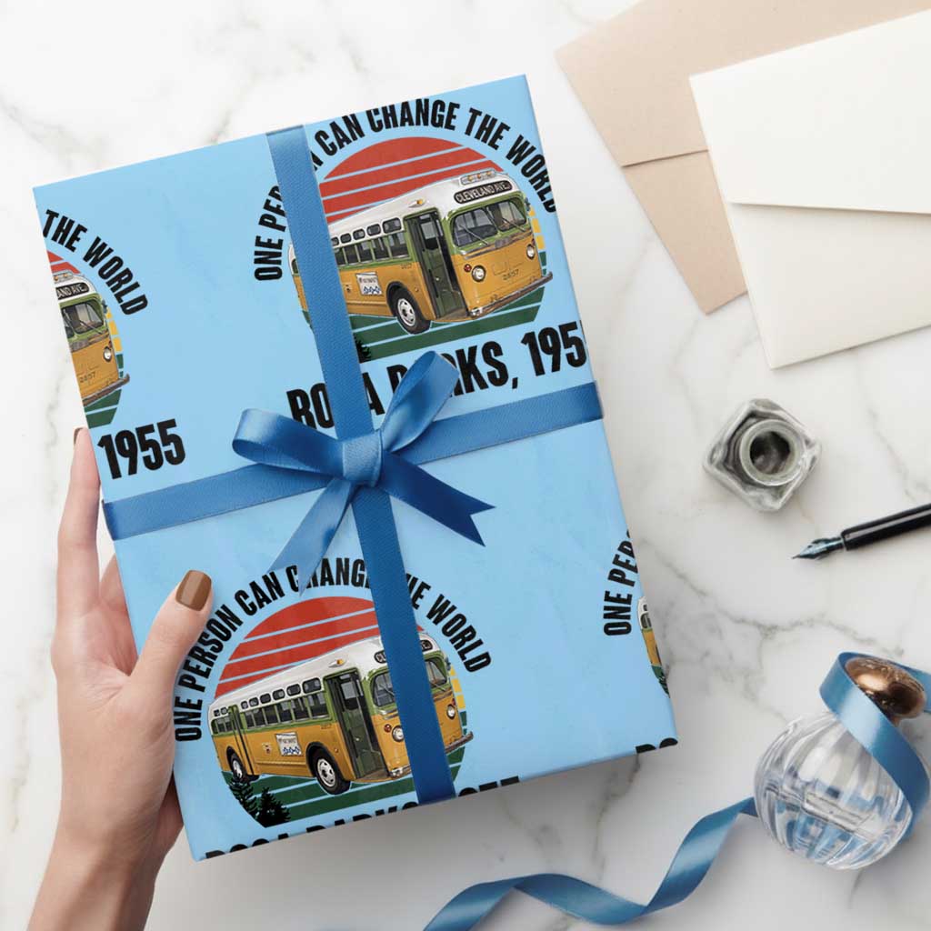 Rosa Parks Wrapping Paper Roll One Person Can Change The World TS14 Light Blue Print Your Wear