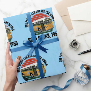 Rosa Parks Wrapping Paper Roll One Person Can Change The World TS14 Light Blue Print Your Wear
