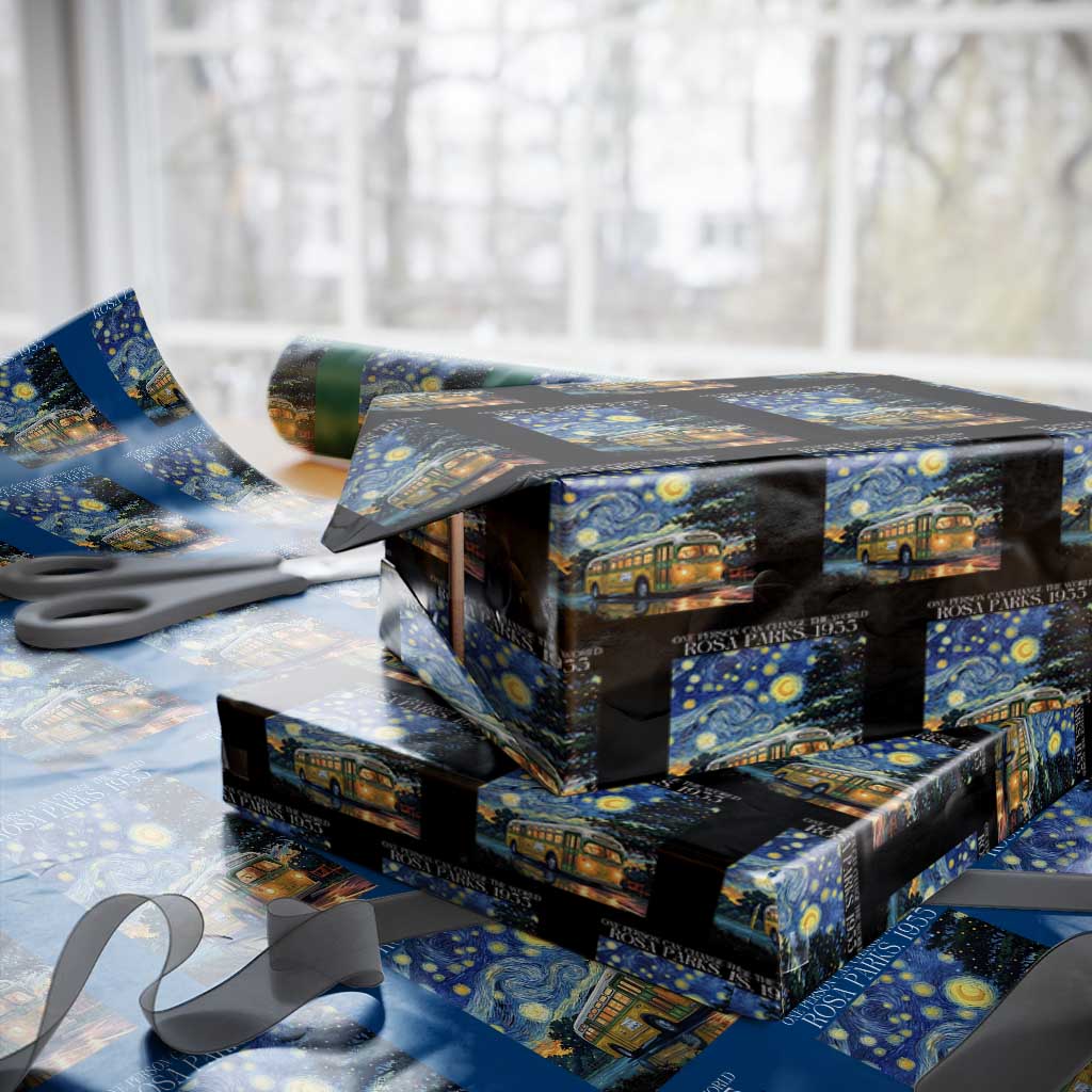 Rosa Parks Wrapping Paper Roll Starry Night Van Gogh Black History African TS14 Black Print Your Wear