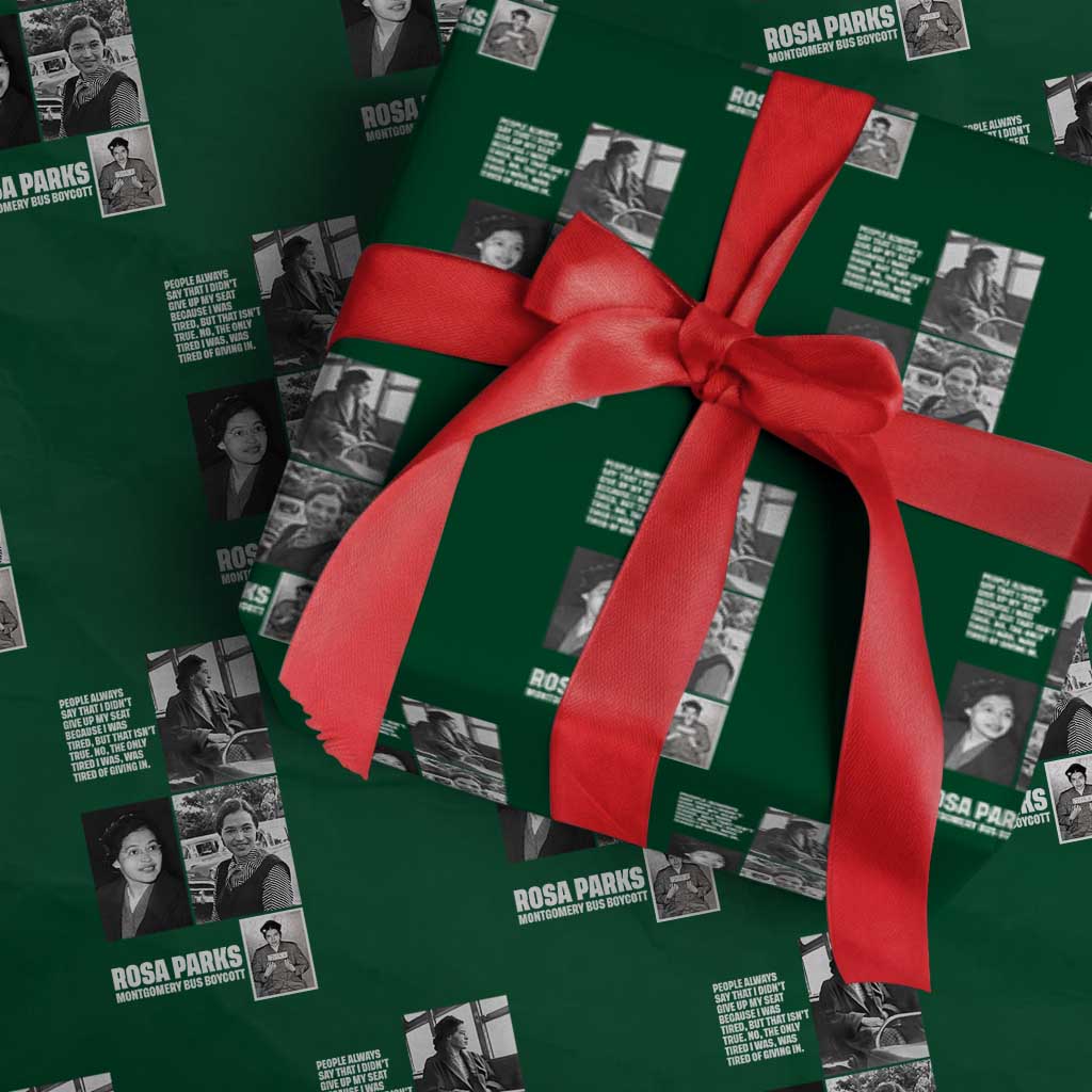 Rosa Parks Wrapping Paper Roll Strong Black Woman Leader TS12 Green Print Your Wear