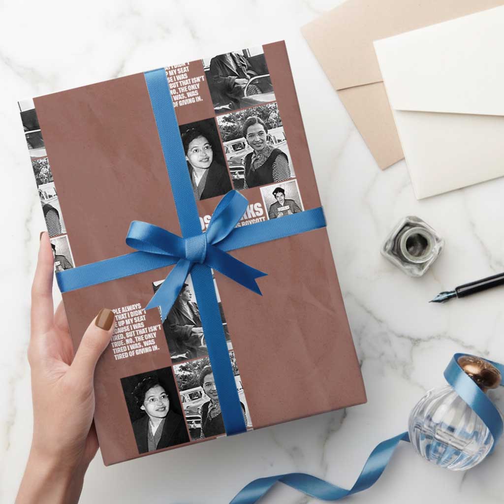 Rosa Parks Wrapping Paper Roll Strong Black Woman Leader TS12 Mocha Print Your Wear