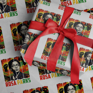 Rosa Parks Wrapping Paper Roll Strong Black Women Pride TS12 White Print Your Wear