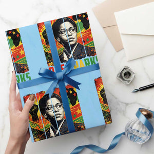 Rosa Parks Wrapping Paper Roll Strong Black Women Pride TS12 Light Blue Print Your Wear